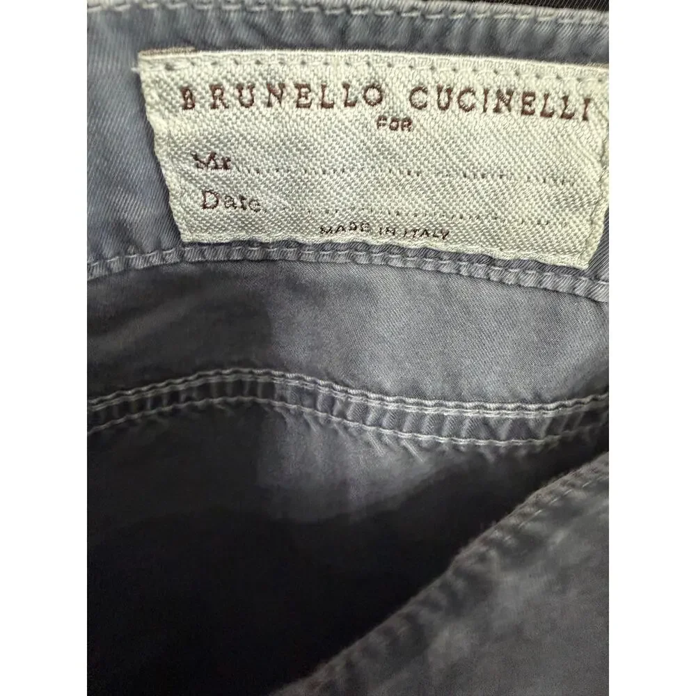 Brunello Cucinelli Men's Dyed Taupe Slim-Straight Leg Five-Pocket Pants Sz 50- M